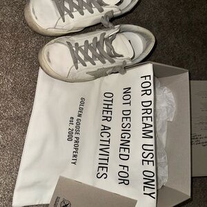 Golden Goose White and Gray Sneakers